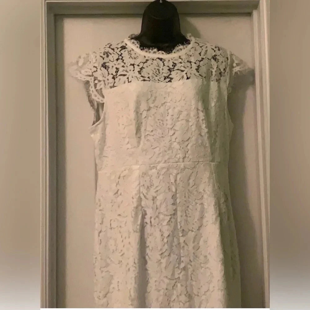 Merokeety Sleeveless Lace Lines Dress
